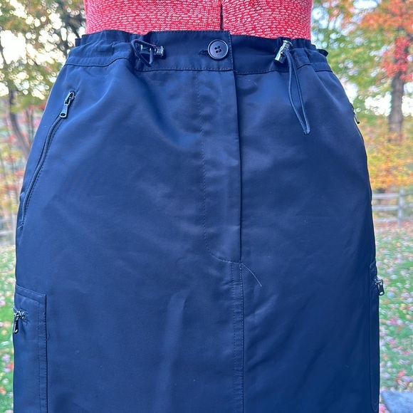 Black Satin Cargo Style Skirt Sz 12 by Expensive! - Picture 2 of 8